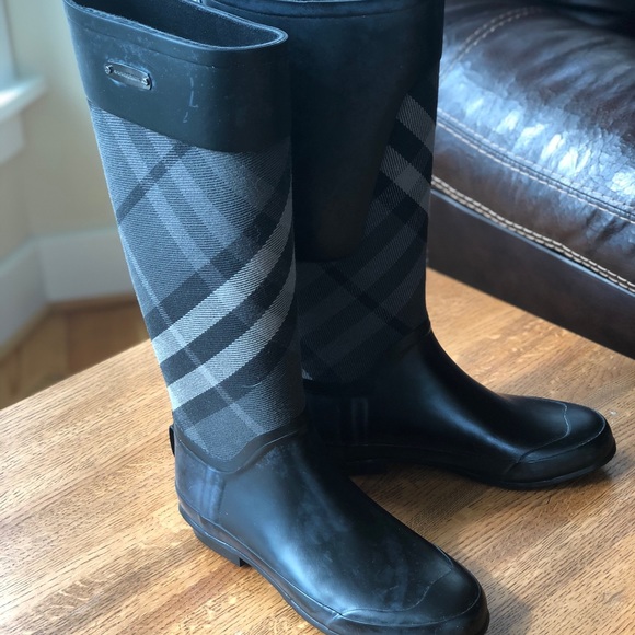 burberry knee high rain boots